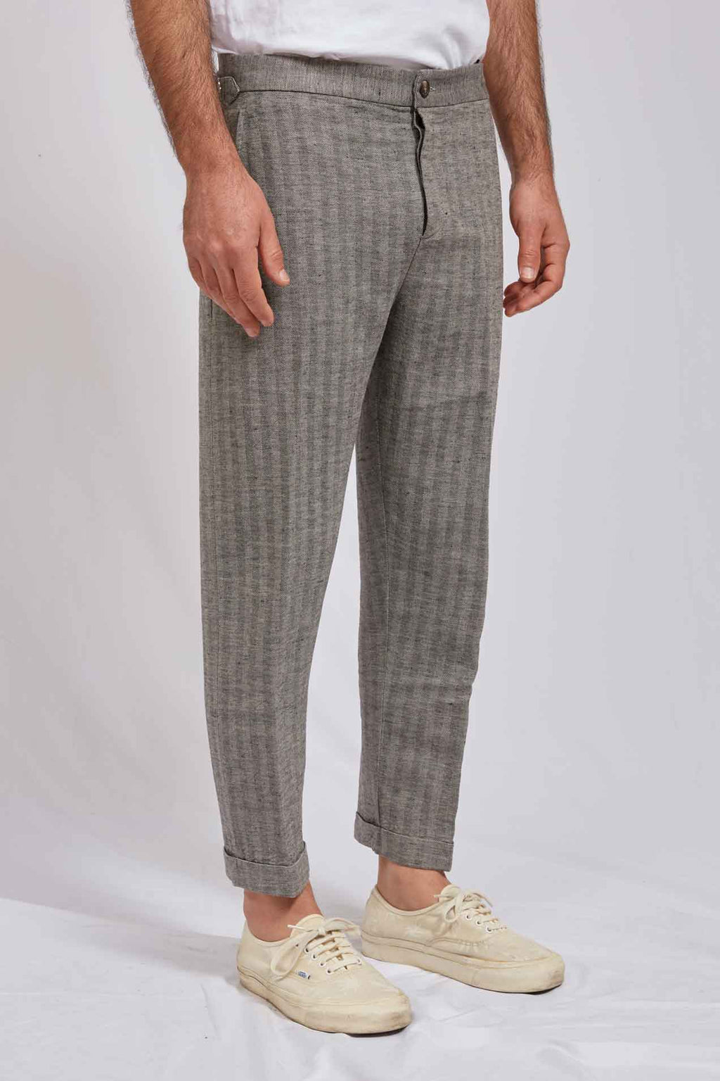 ALVISE hemp cotton herringbone gray 3139